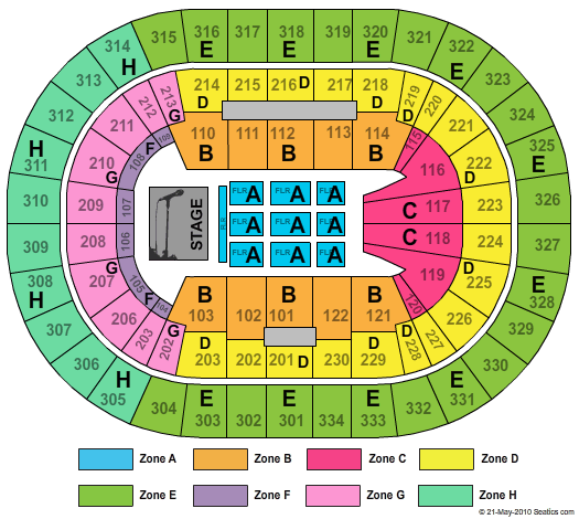 Moda Center at the Rose Quarter End Stage Zone Seating Chart
